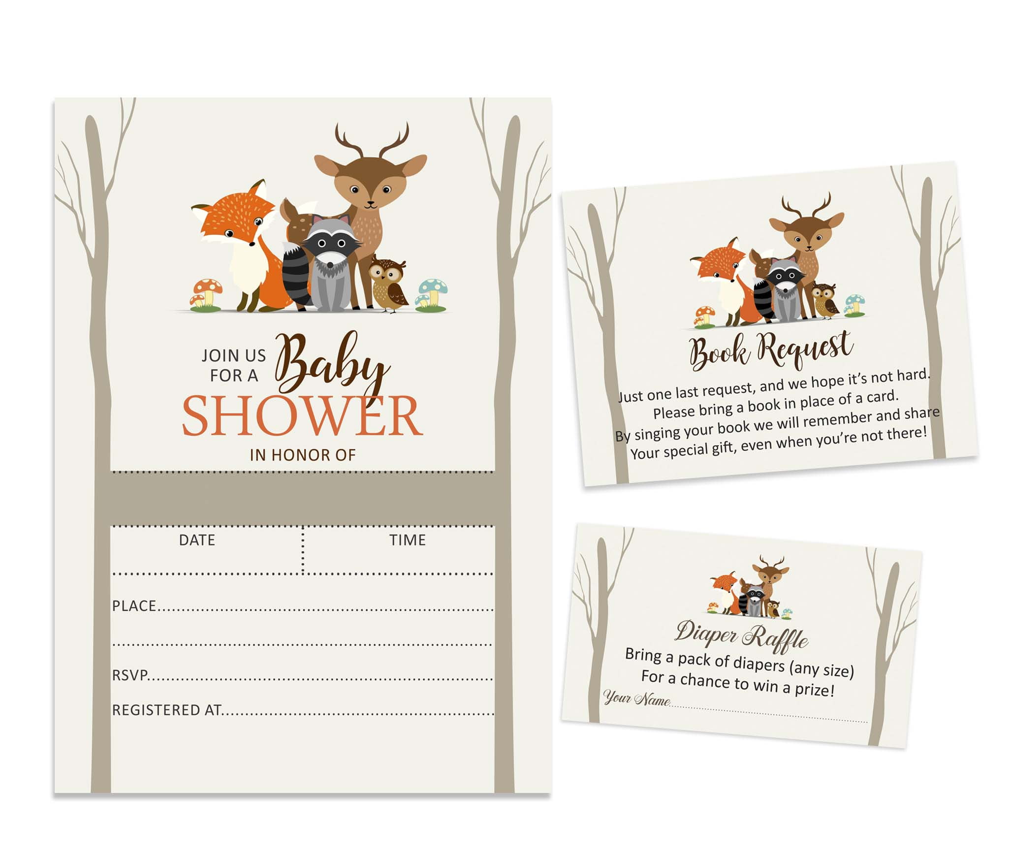 Inkdotpot Set Of 30Jungle Animals Baby Shower Invitations-Diaper Raffle Tickets And Baby Shower Book Request Cards Gender Neutral Invites Its A Boy Its A Girl