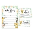 thumbnail image 1 of Inkdotpot Set Of 30Safari Jungle Animals Baby Shower Invitations-Diaper Raffle Tickets And Baby Shower Book Request Cards Invites Its A Boy Its A Girl, 1 of 5