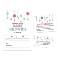 Inkdotpot Set Of 30Twinkle Twinkle Little Star Baby Shower Invitations-Diaper Raffle Tickets And Baby Shower Book Request Cards Gender Neutral Invites Its A Boy Its A Girl