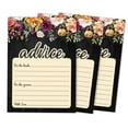 thumbnail image 1 of Inkdotpot Set Of 50 Advice For The Bride & Groom Black Floral Advice Cards Wedding Activity Game, Guestbook Alternative 5x7 inches, 1 of 8