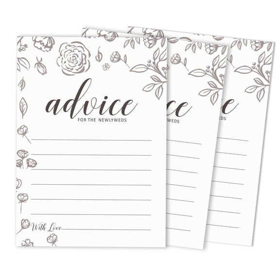 Inkdotpot Set Of 50 Advice for The Newlyweds, Bride & Groom, Perfect Addition to Your Wedding Reception Decorations Advice Cards 5x7 inches