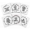 thumbnail image 1 of Inkdotpot Set of 6 Drink Coasters Easy Clean 4-inch SquareCoastersCork Base-Reusable- Quotes, 1 of 8