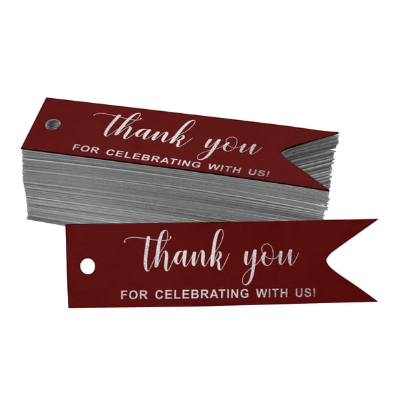 Inkdotpot Silver Foil Paper Hang Tags Thank You For Celebrating With Us Bridal Shower Favor Tags 50 Pieces