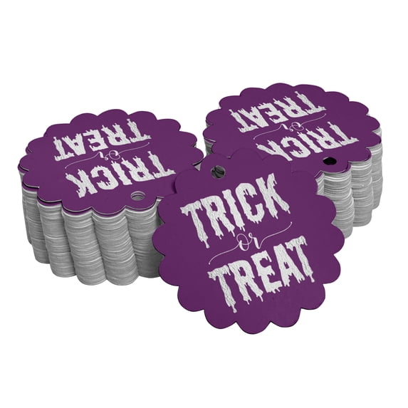 Inkdotpot Silver Foil Paper Hang Tags Trick Or Treat Halloween Favor Tags 50 Pieces