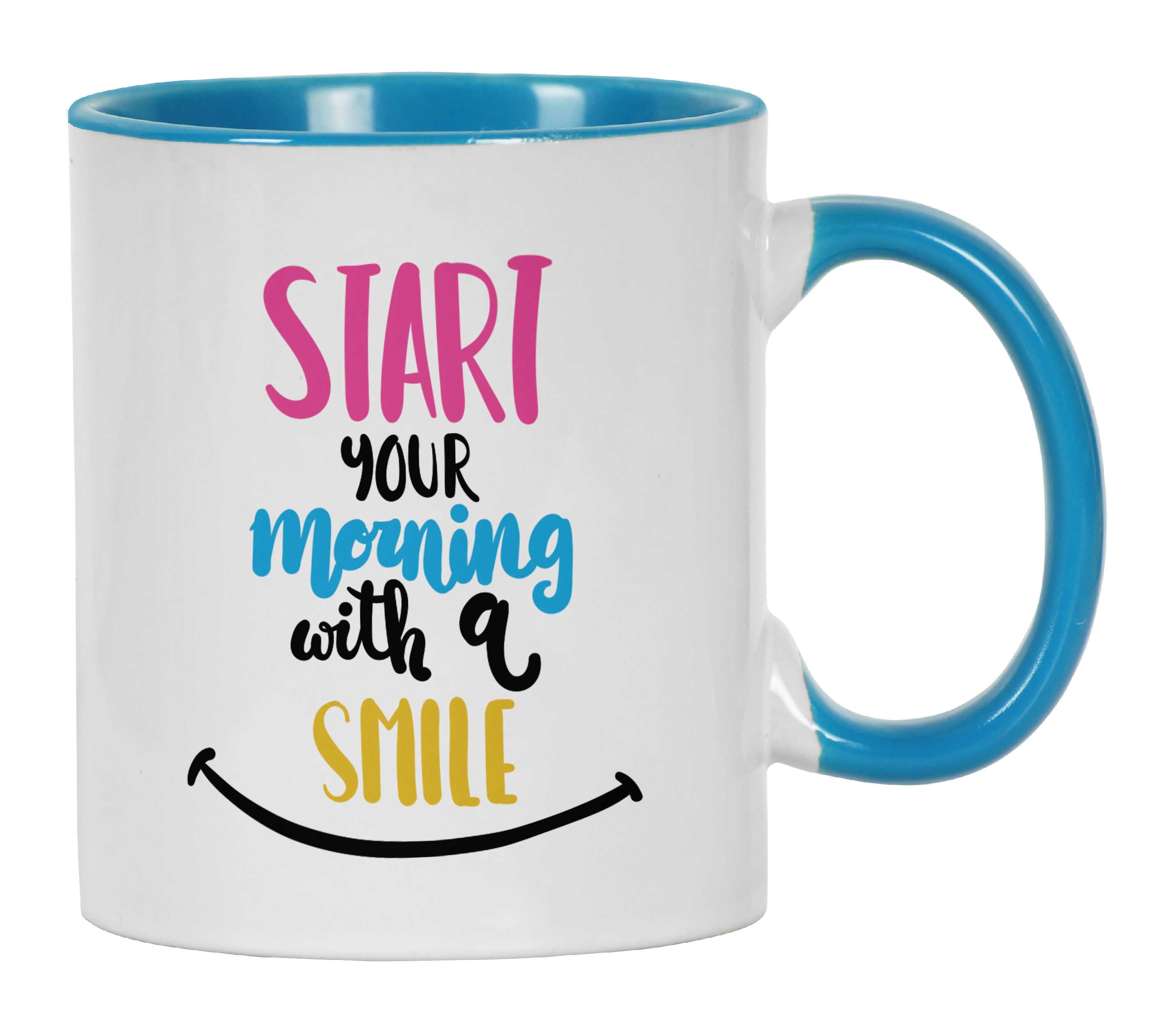 Inkdotpot Start Your Morning With A Smile 11 Oz Ceramic Coffee Mug ...