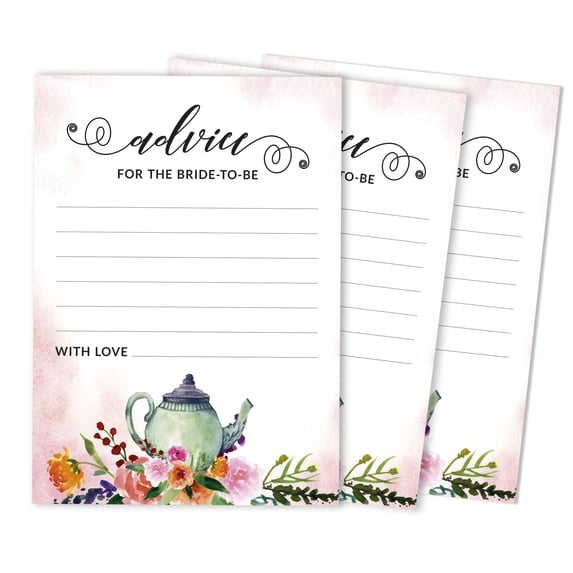 Inkdotpot Tea PartyAdvice And Wishes Set Of 50 Bridal Shower Advice Game ActivityCards