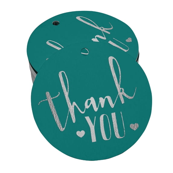 Inkdotpot Thank You Bridal Shower-Baby Shower-Retirement-Wedding-Birthday Bottle Tag Real Silver Foil Favor Hang Tags Pack Of 100