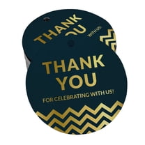 Inkdotpot Thank You For Celebrating With Us Bridal Shower-Baby Shower-Retirement-Wedding-Birthday Bottle Tag Real Gold Foil Favor Hang Tags Pack Of 100