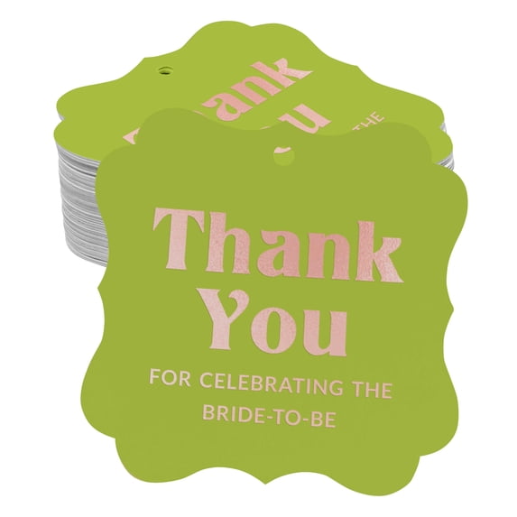 Inkdotpot Thank You For Celebrating The Bride To Be Bridal Shower Bottle Tag Real Rose Gold Foil Favor Bracket Shape Hang Tags Pack Of 100