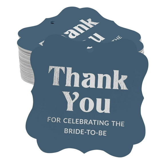 Inkdotpot Thank You For Celebrating The Bride To Be Bridal Shower Bottle Tag Real Silver Foil Favor Bracket Shape Hang Tags Pack Of 50