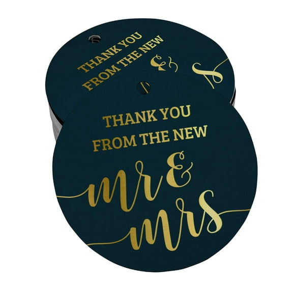 Inkdotpot Thank You From The New Wedding Bottle Tag Real Gold Foil Favor Hang Tags Pack Of 100
