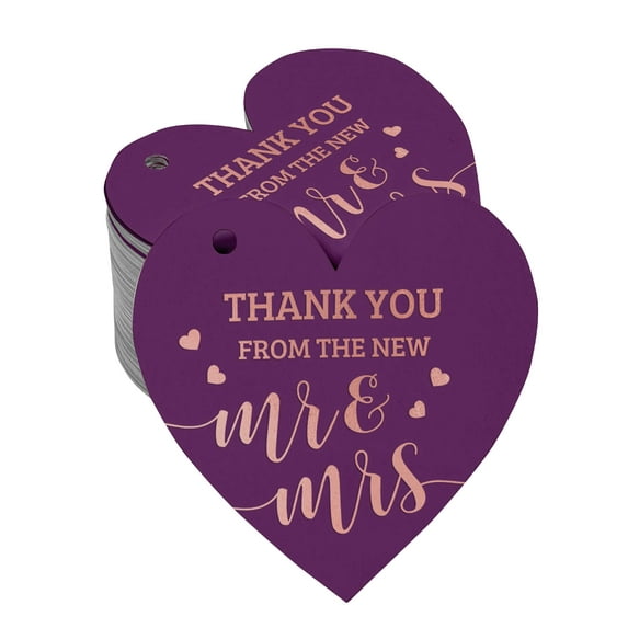 Inkdotpot Thank You From The New Wedding Bottle Tag Real Rose Gold Foil Favor Hang Tags Pack Of 50