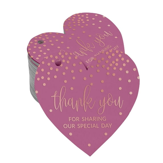 Inkdotpot Thank You For Sharing Our Special Day Bridal Shower-Baby Shower-Retirement-Wedding-Birthday Bottle Tag Real Rose Gold Foil Favor Hang Tag 50 Pack