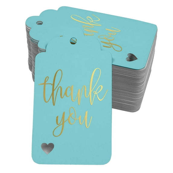 Inkdotpot ThankYou Bridal Shower-Baby Shower-Retirement-Wedding-Birthday Bottle Tag Real Gold Foil Favor Hang Tags Pack Of 100
