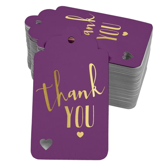 Inkdotpot ThankYou Bridal Shower-Baby Shower-Retirement-Wedding-Birthday Bottle Tag Real Gold Foil Favor Hang Tags Pack Of 100