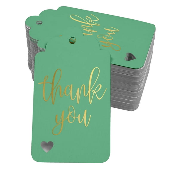 Inkdotpot ThankYou Bridal Shower-Baby Shower-Retirement-Wedding-Birthday Bottle Tag Real Gold Foil Favor Hang Tags Pack Of 50
