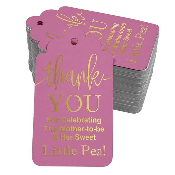 Inkdotpot ThankYou For Celebrating The Mother To Be Baby Shower Bottle Tag Real Gold Foil Favor Hang Tags Pack Of 100