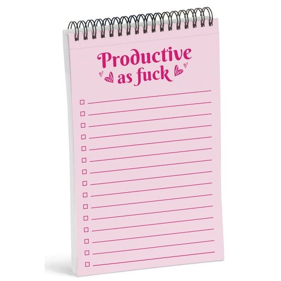 Inkdotpot To Do List Notepad 6 X 9 Paper Stationery, Productive List Pink Spiral Notepad Daily Checklist- Motivational Organizer Planner List Pad- Notepad Tear Off (50 Sheets)