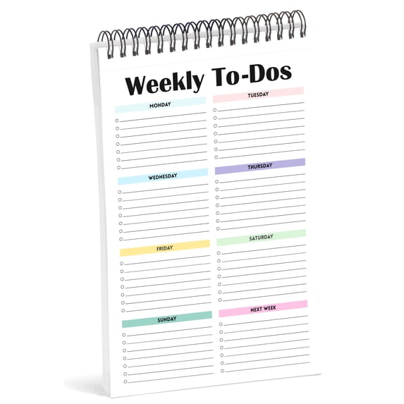 Inkdotpot Simple Spiral-Bound To-Do List Planner with Tear-Off Sheets, 6 x 9 inches, 50 Sheets