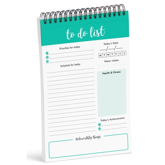 Inkdotpot To Do List Skip-A-Line Spiral Notepad, 6 in x 9 in, 50 Sheets