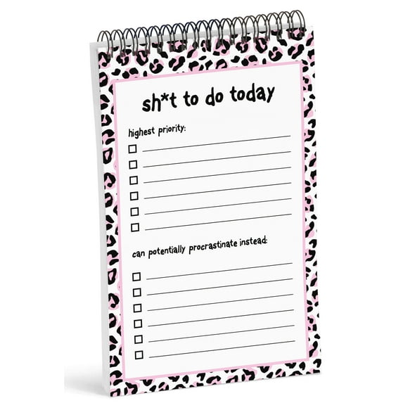 Inkdotpot To Do ListNotepad 6 X 9 Paper Stationery, Leopard PrintSpiralNotepadDaily Checklist- Motivational Organizer Planner List Pad-NotepadTear Off (50 Sheets)