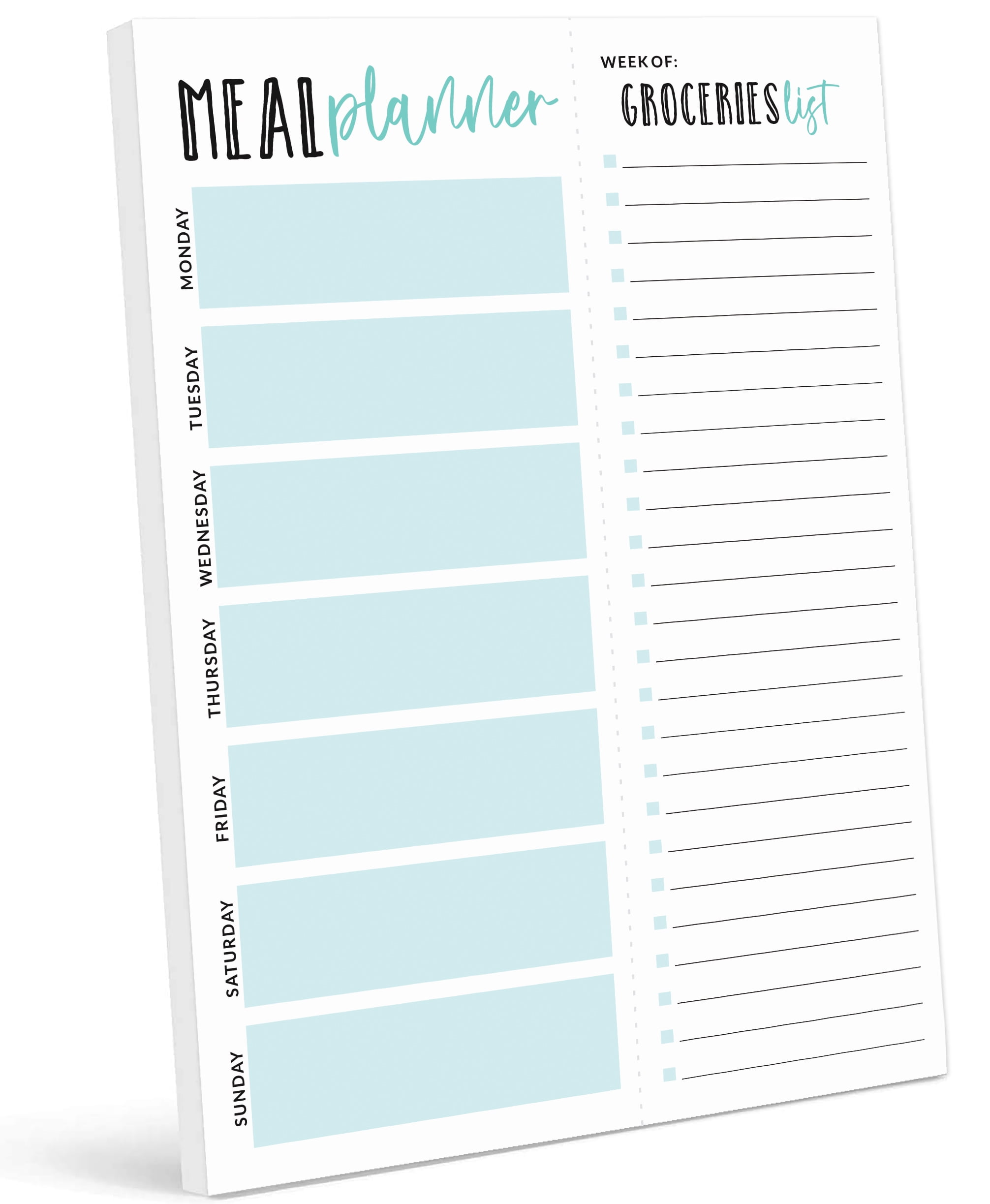 Inkdotpot Weekly Meal Planner Notepad 7"x10 , "Meal Planner" Magnetic Meal Planning Pad with Tear Off Grocery Shopping List for Fridge- Kitchen & Home - 54 Sheets -JJ