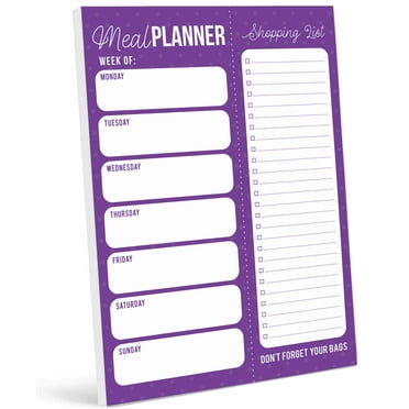Inkdotpot Weekly Meal Planner Notepad 7"x10 , "Meal Planner" Magnetic Meal Planning Pad with Tear Off Grocery Shopping List for Fridge- Kitchen & Home - 54 Sheets -WN