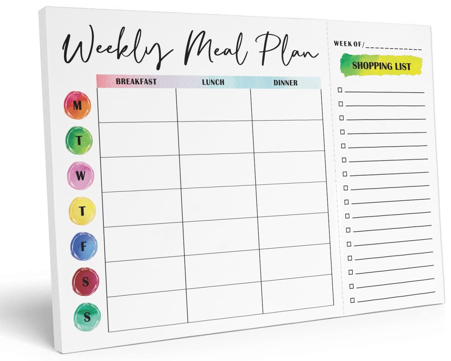 Inkdotpot 7"x10" Weekly Planners & Appointment Book, with Tear Off Grocery List, White, 54 Pages