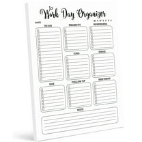 Inkdotpot Work Day Schedule Planner,Personal Organizer- Home- and Office Work Journal- 50 Undated Pages for Daily Tasks- Tear Off Notepad- Notes-(8.5x11)Daily Task Organizer- To-Do List Pad