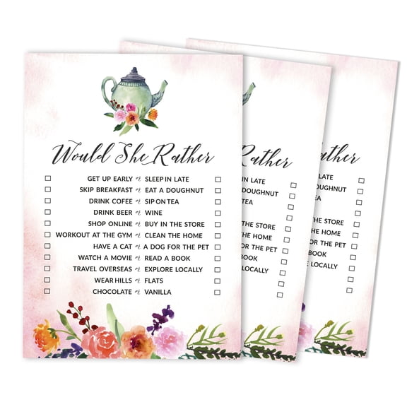 Inkdotpot Would She Rather Bridal Wedding ShowerGame Tea Party Funny Rehearsal Dinner GuessingGameBridal Shower PartyGameIdeas