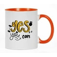 thumbnail image 1 of Inkdotpot Yes You Can 11 Oz Ceramic Coffee Mug Inspirational Adult Humor Employee Boss Coworkers Birthday GIft-Orange, 1 of 5