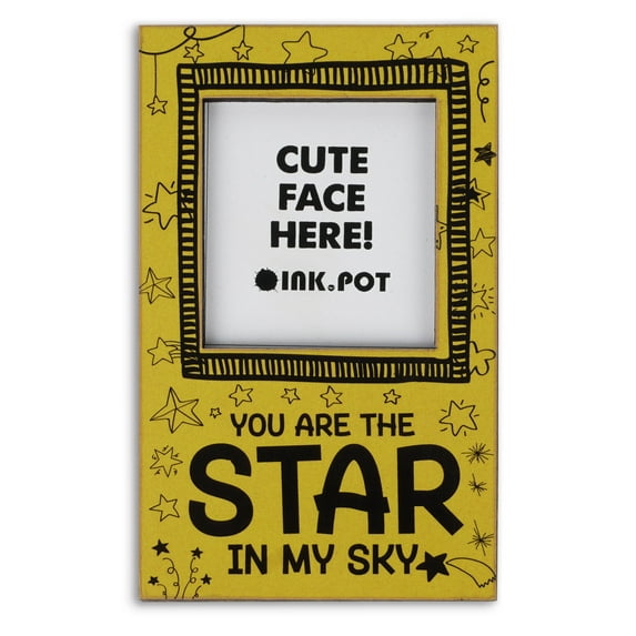 Inkdotpot You Are The Star In My Sky PhotoMagnetFrame-MagneticPhotoFramesFor Refrigerator Magnets- MiniPhotoFrames- Cute Gift ForAnniversary Spouse/ Kids | 9 x 5.5 cm