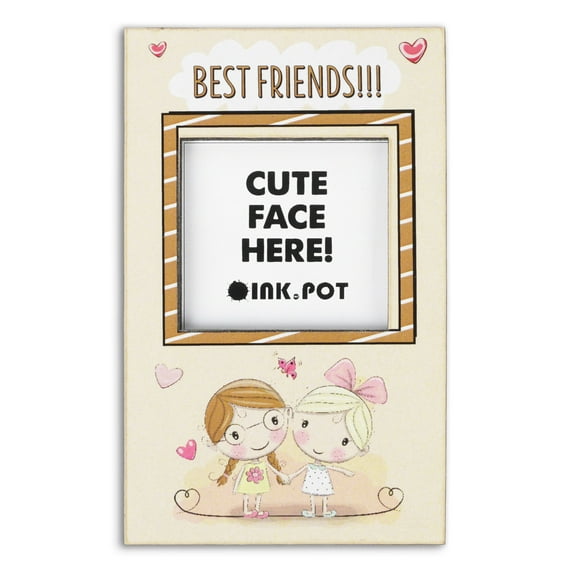 InkdotpotBest Friends!!!PhotoMagnetFrame-MagneticPhotoFramesFor Refrigerator Magnets- MiniPhotoFrames- Cute Gift ForFriends- BFF| 9 x 5.5 cm