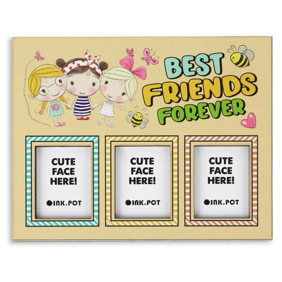 InkdotpotBest FriendsPhotoMagnetFrame-MagneticPhotoFramesFor Refrigerator Magnets- MiniPhotoFrames- Cute Gift ForFriends- BFF| 8 x 10 cm