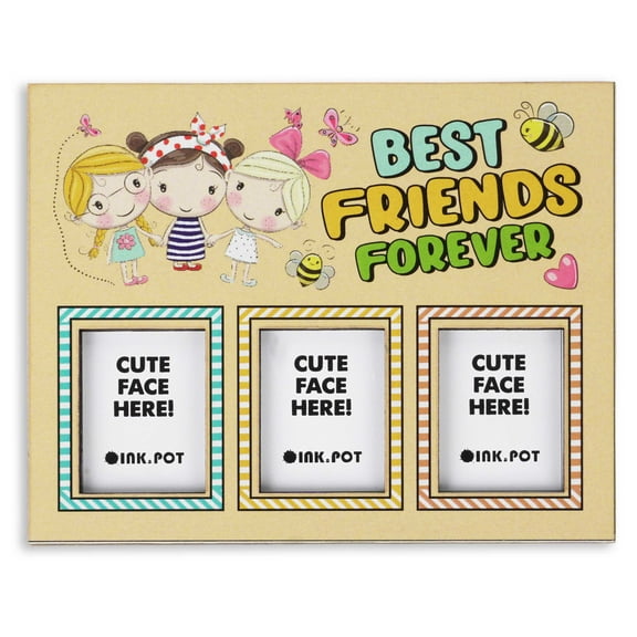 InkdotpotBest FriendsPhotoMagnetFrame-MagneticPhotoFramesFor Refrigerator Magnets- MiniPhotoFrames- Cute Gift ForFriends- BFF| 8 x 10 cm