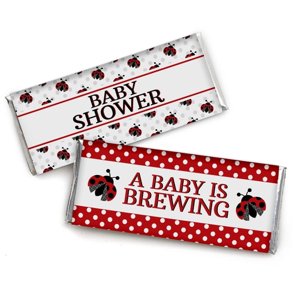 InkdotpotChocolate Bar Wrapper LabelsForBaby ShowerLadybug , GirlThemeChocolate Bar Wrapper Labels-Pack of 30 PCS(No Candy)