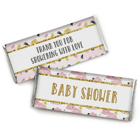 InkdotpotChocolate Bar Wrapper LabelsForBaby ShowerPink , GirlThemeChocolate Bar Wrapper Labels-Pack of 30 PCS(No Candy)