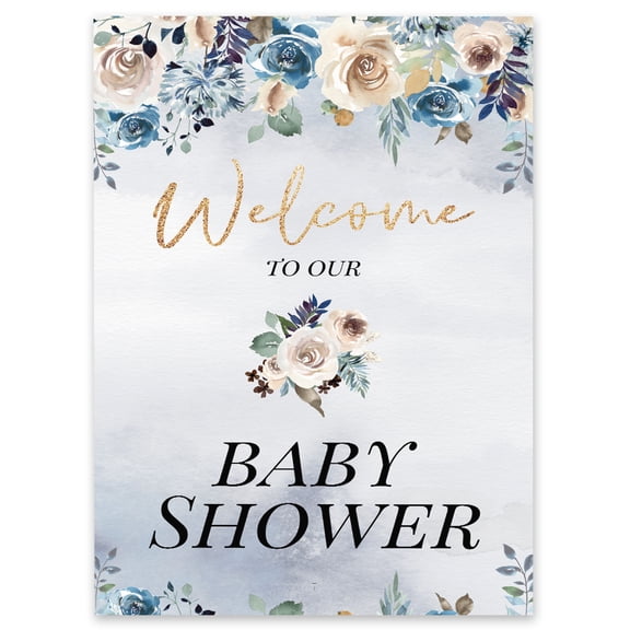 InkdotpotGirl,Baby Shower Party Collection, WelcomeSignFor Baby Shower,Floral ThemePack of 1 - 18"x12" inches