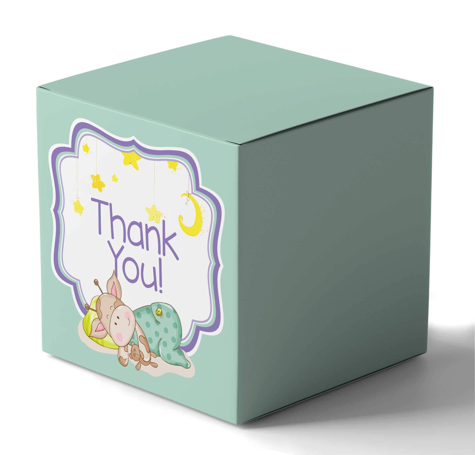 InkdotpotPaper Box -Mini Favor Box ForBaby Shower4x4x4 Inches Paper Gift Boxes, Candy Paper Box For Party Favors, Baby ShowerGiraffe,Boy / GirlTheme- Pack Of 20
