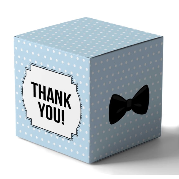 InkdotpotPaper Box -Mini Favor Box ForBaby Shower4x4x4 Inches Paper Gift Boxes, Candy Paper Box For Party Favors, Baby ShowerLittle Man ,BoyTheme- Pack Of 20