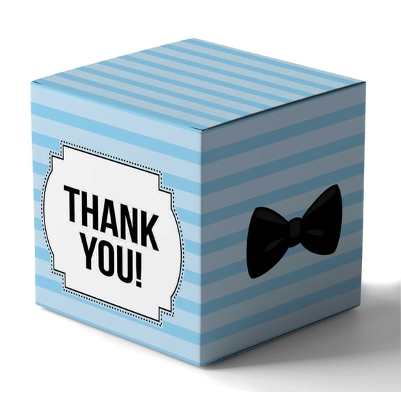 InkdotpotSmall Paper Box -Mini Favor Box ForBaby Shower2x2x2 Inches Paper Gift Boxes, Candy Paper Box For Party Favors, Baby ShowerLittle Man , BoyTheme- Pack Of 20