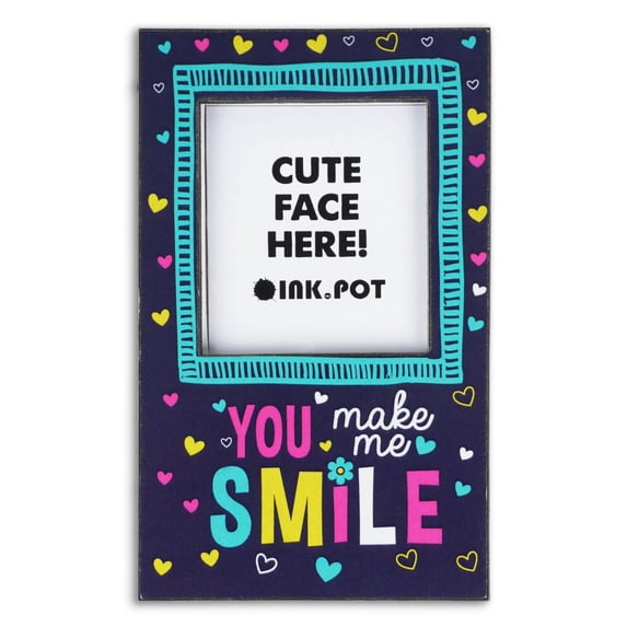 InkdotpotYou Make Me Smile PhotoMagnetFrame-MagneticPhotoFramesFor Refrigerator Magnets- MiniPhotoFrames- Cute Gift ForBFF/ Wife | 9 x 5.5 cm
