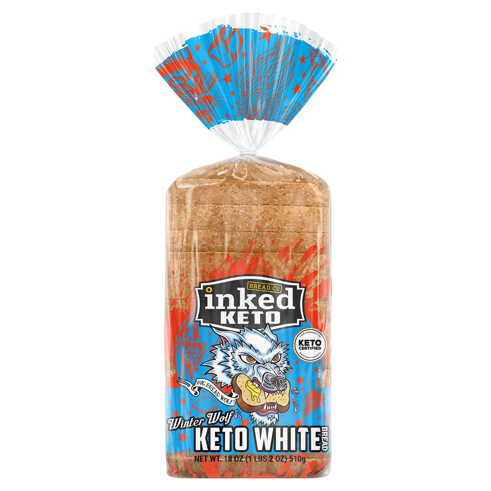 Inked Keto, Keto Bread, Paleo foundation Keto certified, Inked Keto White, 1 count.