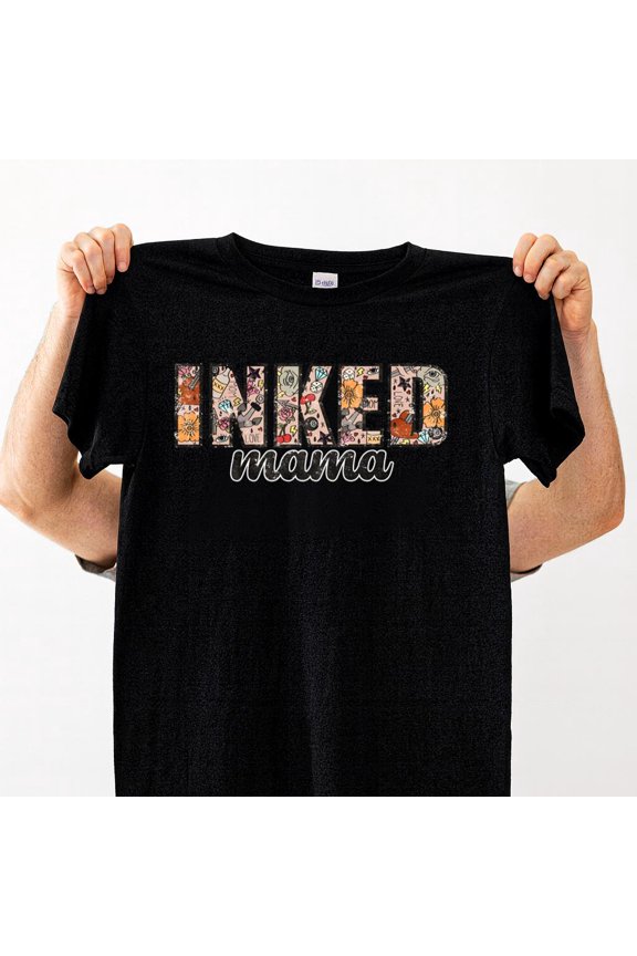 Inked Mama Bold Artistic Tattoo Retro Statement Graphic Unisex T-Shirt