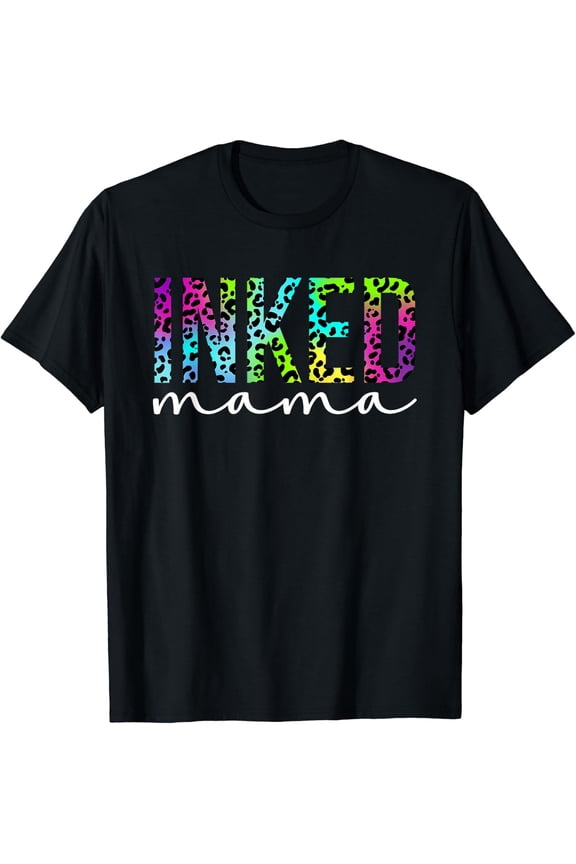 Inked Mama Leopard Tattooed Mom T Shirt Size S-5XL