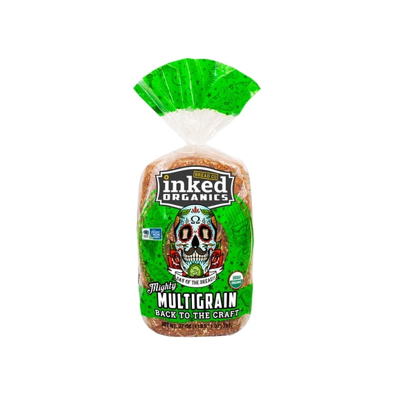 Inked Organics, Mighty Multigrain Bread, USDA Organic Certified, Whole Grains, Non GMO, 27oz, 1 Loaf