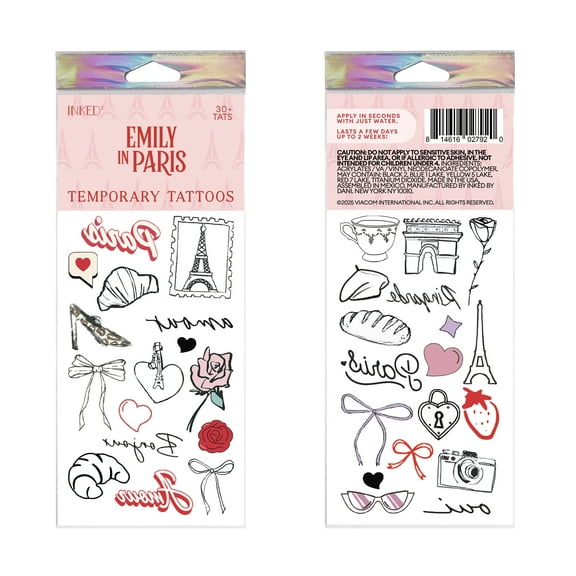 Inked2 Emily in Paris Mini Oui Temporary Tattoos