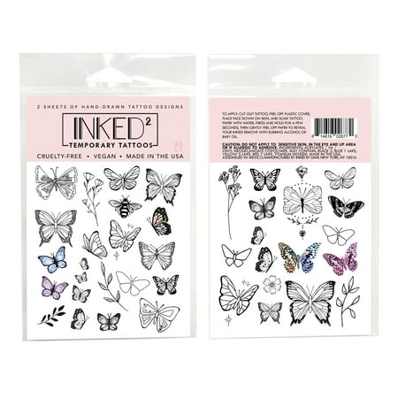 Inked2 Into The Wild 2 Sheets, Cruelty Free Temporary Tattoos, Child, Teen, Adult, All Occasions