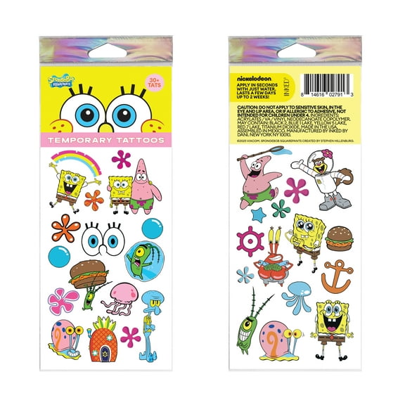 Inked2 Spongebob Mini Best Day Ever Temporary Tattoos