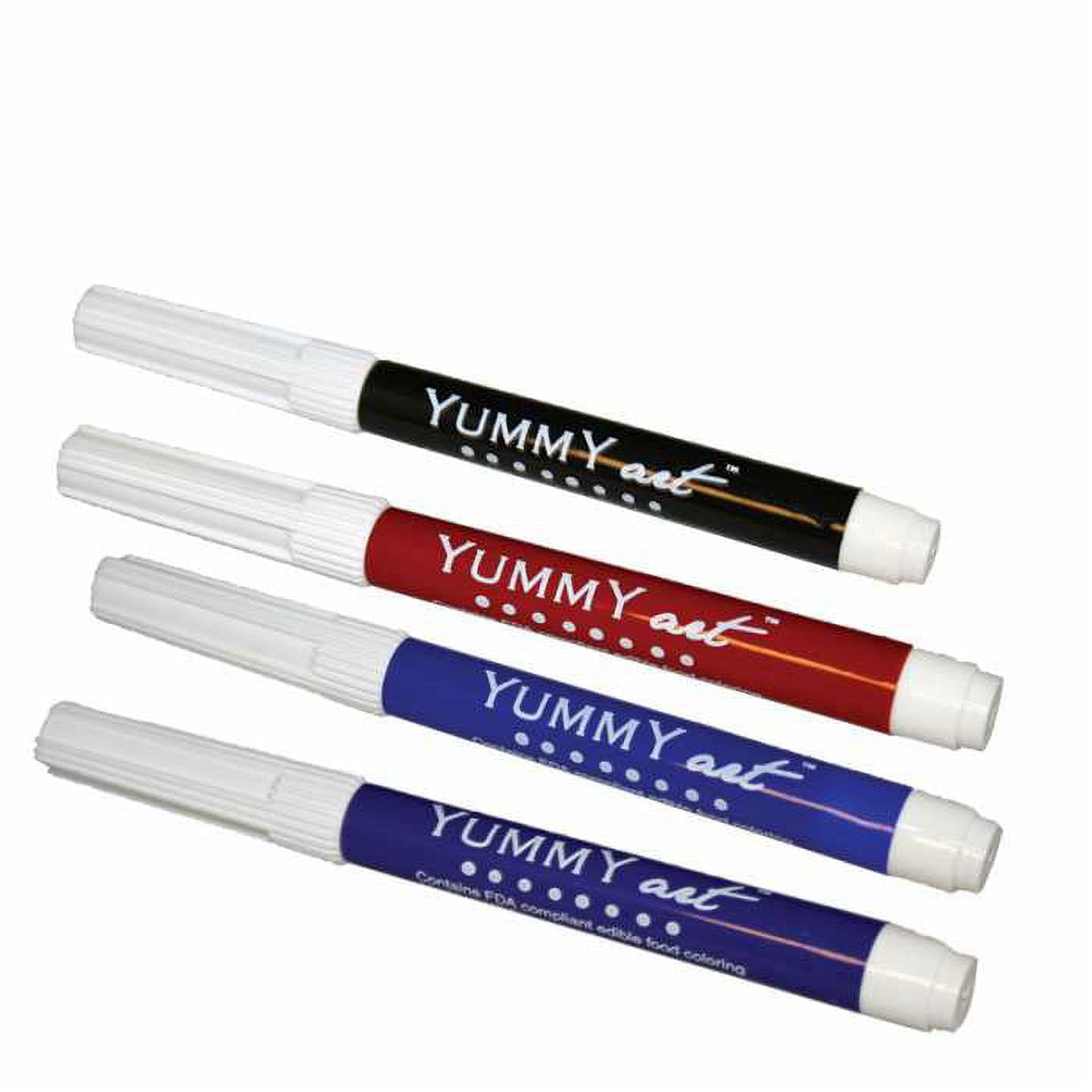 Inkedibles, Edible Ink Art Markers, Patriotic Color Set, 4pk, Standard Tip - Blue, Red, Black, Purple